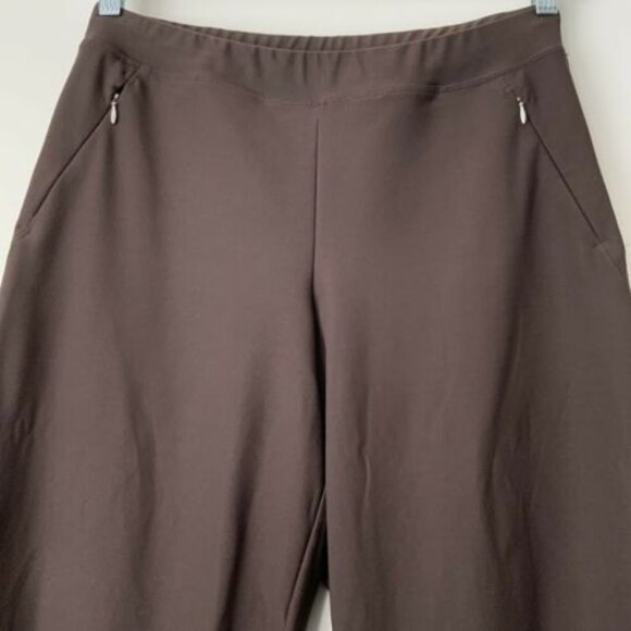 Lucy Leggings Short Brown Pull-on Short Wide Leg Elastic Waist M - Picture 4 of 7
